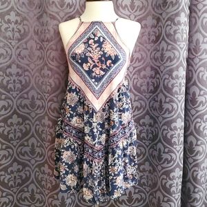 American Eagle size S blue&pink paisley mini dress